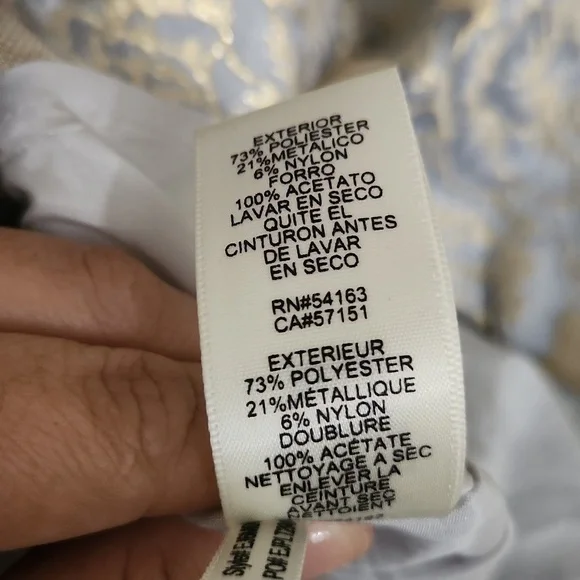 Metallic Golden Floral Dress Size 4 Formal Wedding Guest Party Prom - Picture 12 of 15